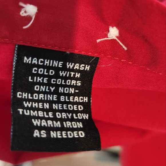 Men's Bill Robinson Red Button Down Long Sleeve Shirt, Size M - Picture 3 of 16